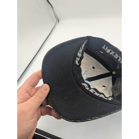Hurley Flexfit Hat L/XL Stretch Baseball Cap Gray W Blue Green raised Logo - Picture 6 of 8